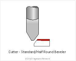 Cutter-Bevel 1/4" 60 Degree for 1/16 material